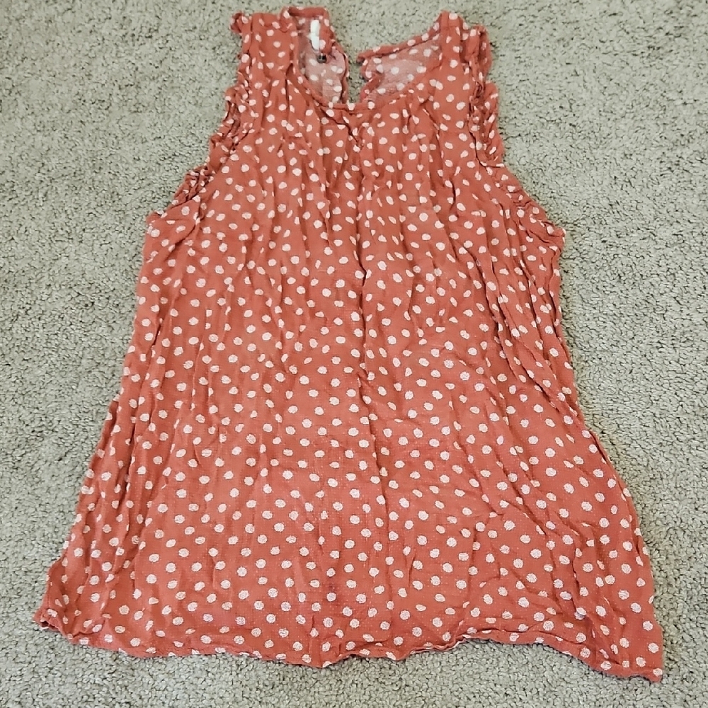 Maurices Pink Ruffled Sleeveless Blouse